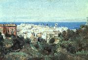 camille corot, View of Genoa